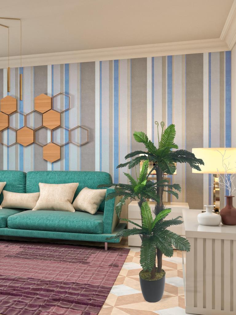 Yapay Ağaç Palmiye Sıkas 3Katlı 54Yaprak 130*65cm