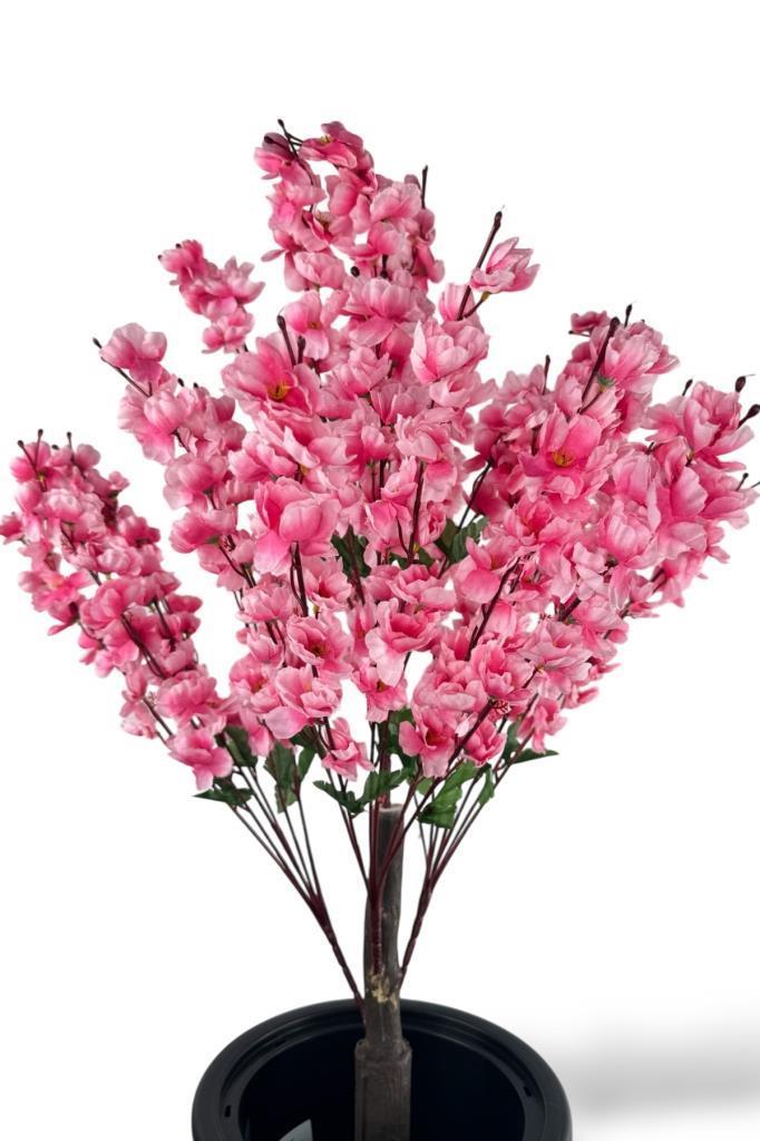 Yapay Ağaç Pembe Bahardalı Ağacı Antrasit Kumsal Vazoda 130cm Japon Kiraz Çiçeği