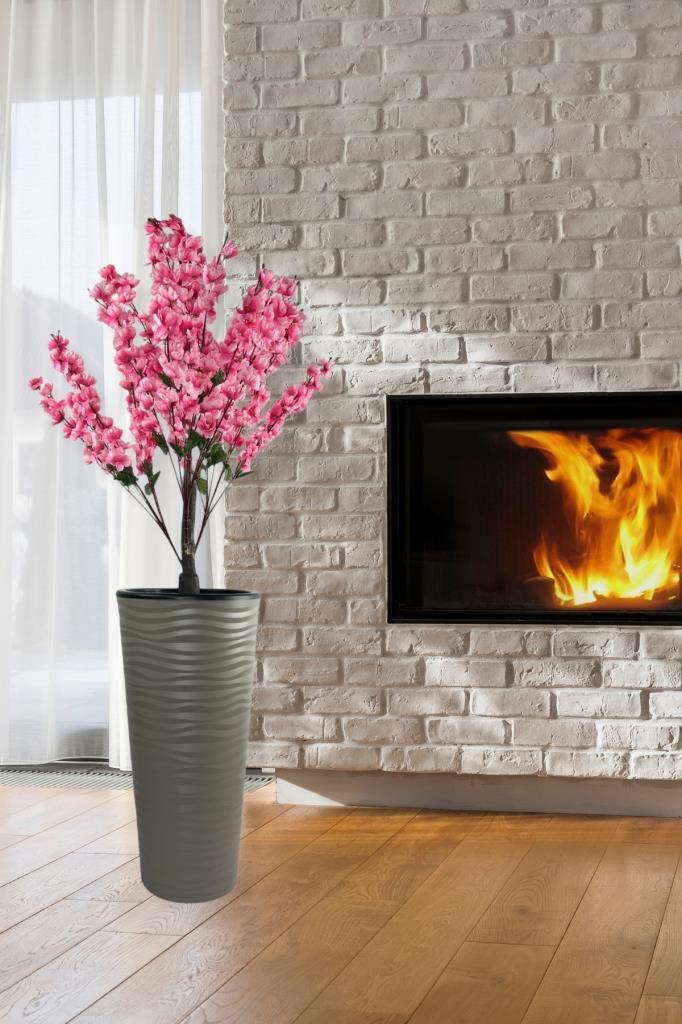 Yapay Ağaç Pembe Bahardalı Ağacı Dore Kumsal Vazoda 130cm Japon Kiraz Çiçeği