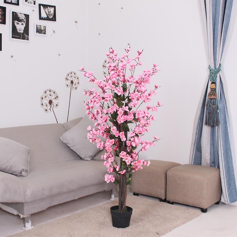 Yapay Ağaç Pembe Japon Kiraz Çiçeği Bahardalı Ağacı Sakura Çiçeği Çalılı 150cm
