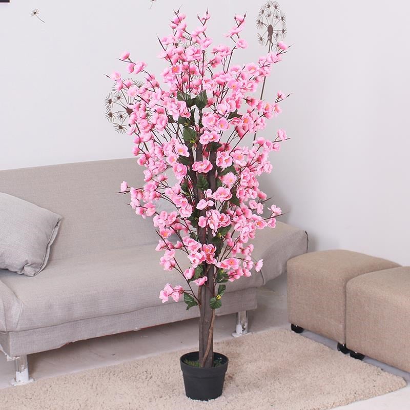 Yapay Ağaç Pembe Japon Kiraz Çiçeği Bahardalı Ağacı Sakura Çiçeği Çalılı 150cm