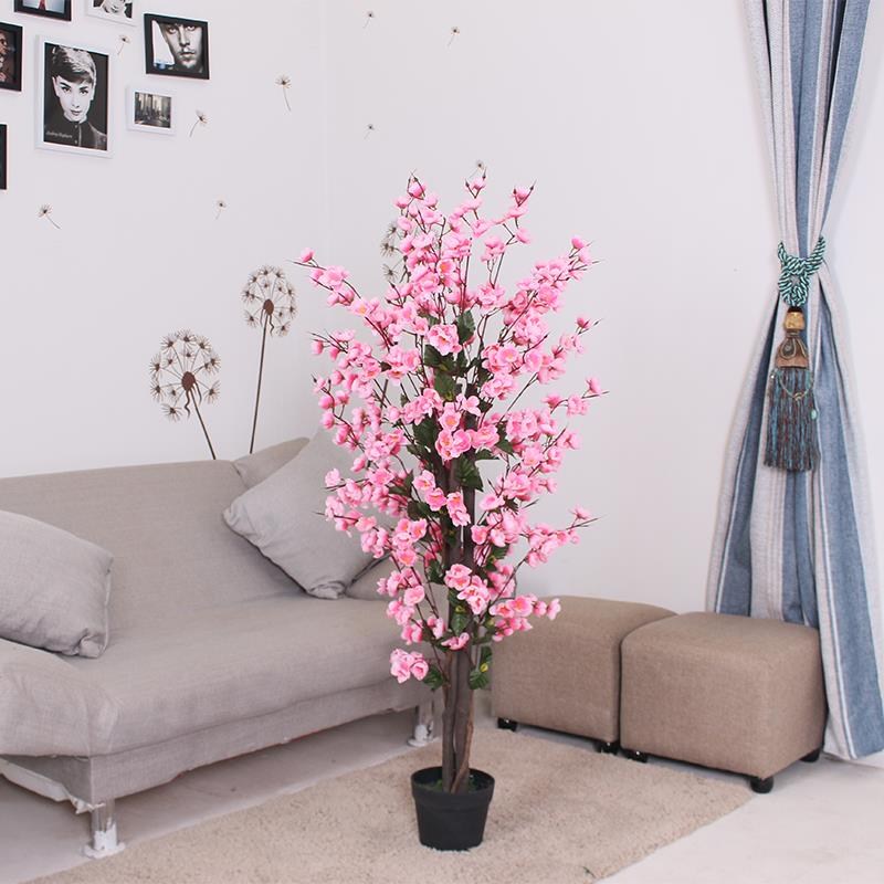 Yapay Ağaç Pembe Japon Kiraz Çiçeği Bahardalı Ağacı Sakura Çiçeği Çalılı 150cm