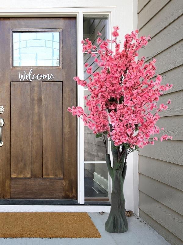 Yapay Ağaç Pembe Japon Kiraz Çiçeği Hazır Gövdeli Bahardalı Ağacı 170 cm Sakura Çiçeği