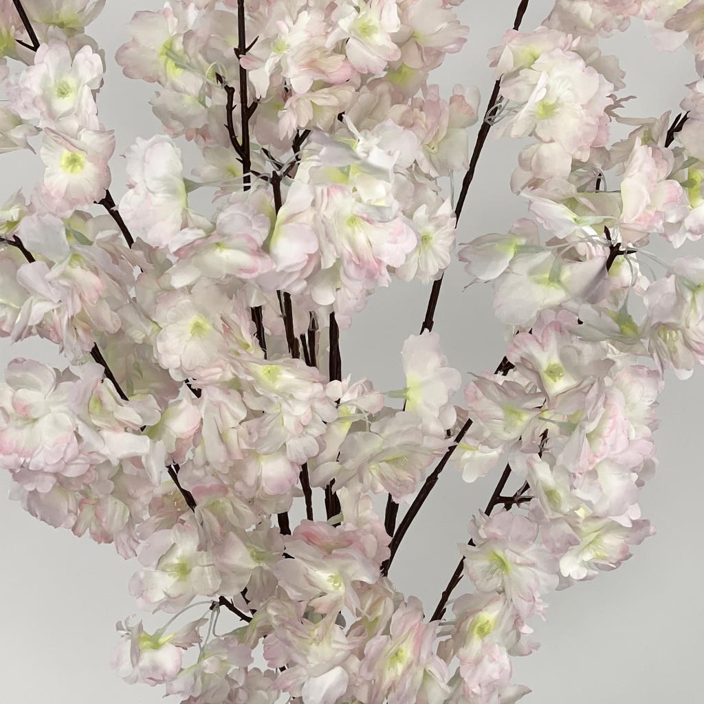 Yapay Ağaç Pudra Bahardalı Ağacı 80 cm Ağacı Japon Kiraz Çiçeği Siyah Saksılı 