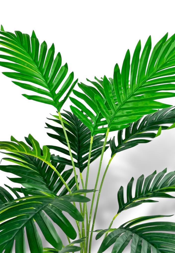 Yapay Ağaç Salon Bitkisi Areka Palmiye Krem Saksıda 60cm 12 Yaprak Plastik