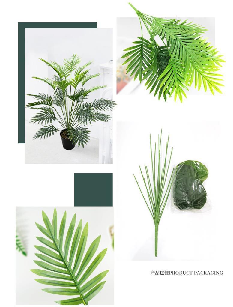 Yapay Ağaç Salon Bitkisi Areka Palmiye 83cm 18 Yaprak Plastik Siyah Saksıda