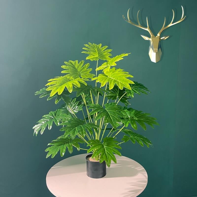 Yapay Ağaç Salon Bitkisi Syngonium 70 cm 18 Yaprak Antrasit Saksıda