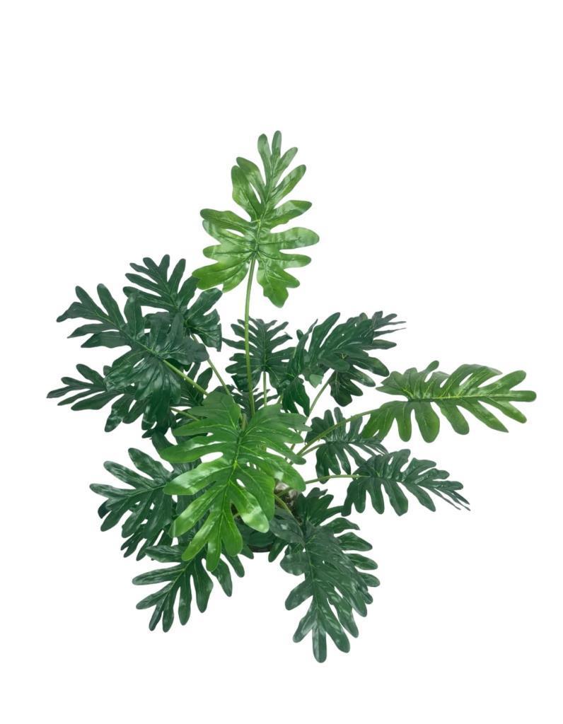 Yapay Ağaç Salon Bitkisi Syngonium 70 cm 18 Yaprak Beyaz Saksıda