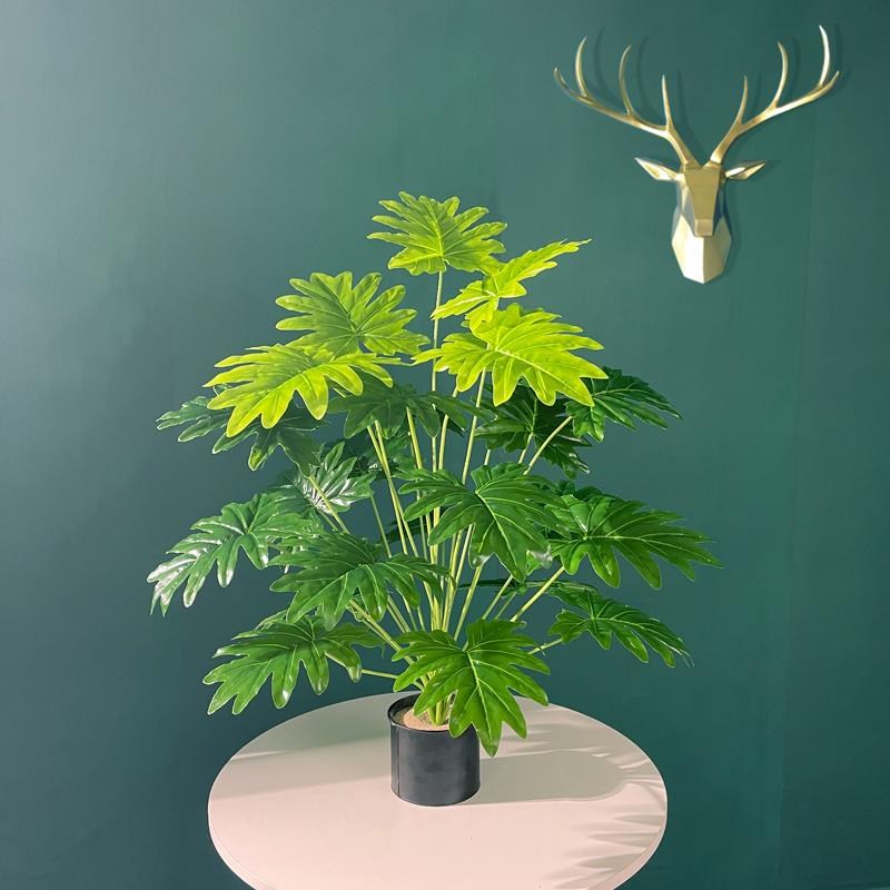 Yapay Ağaç Salon Bitkisi Syngonium 70 cm 18 Yaprak Antrasit Saksıda