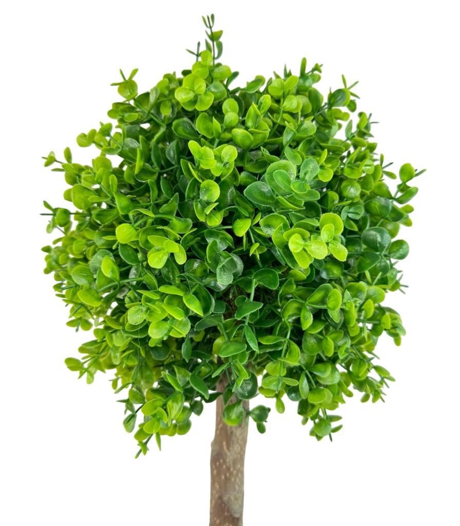Yapay Ağaç Şimşir Top 85*30cm Beyaz Saksılı Yeşil Ağaç 