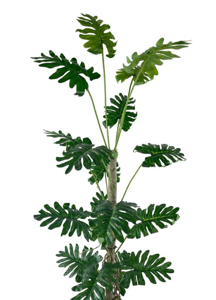 Yapay Ağaç Syngonium plants 18 Dallı Çalılı Gövde 120x60cm Gümüş Aleminyum Saksıda