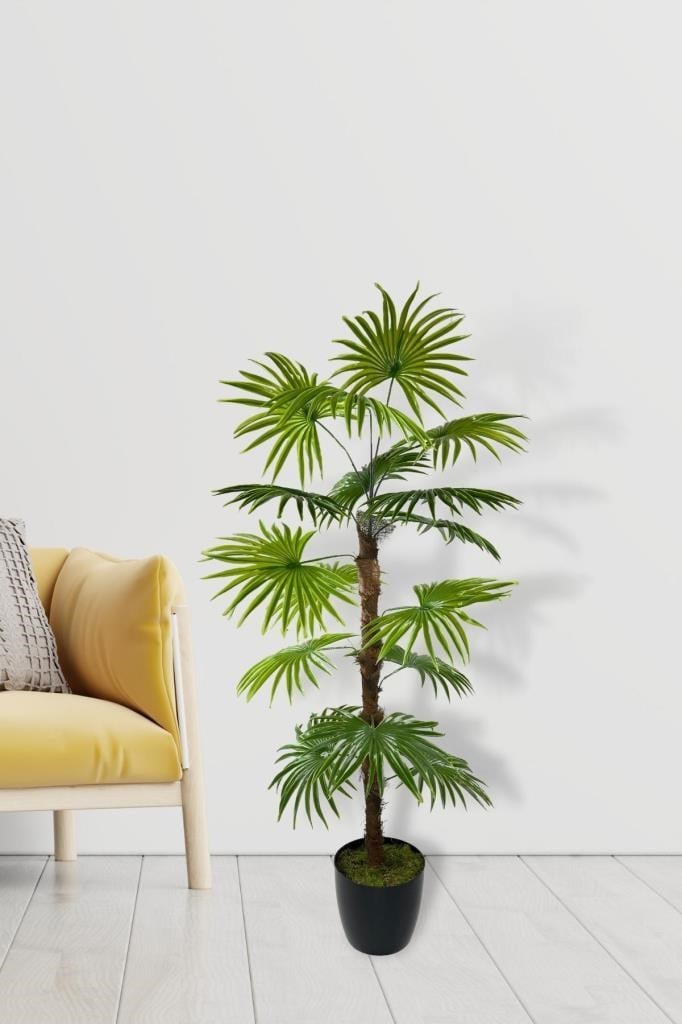 Yapay Ağaç Yelpaze Palmiye Fanpalm 16 Yaprak 115*55cm
