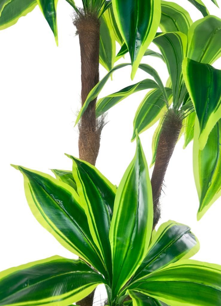 Yapay Ağacı Yukka Sarı Şeritli Draceena Ağacı Beyaz Küre Saksıda 100*50cm