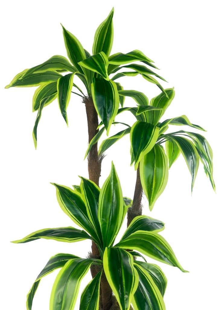 Yapay Ağacı Yukka Sarı Şeritli Draceena Ağacı Beyaz Küre Saksıda 100*50cm