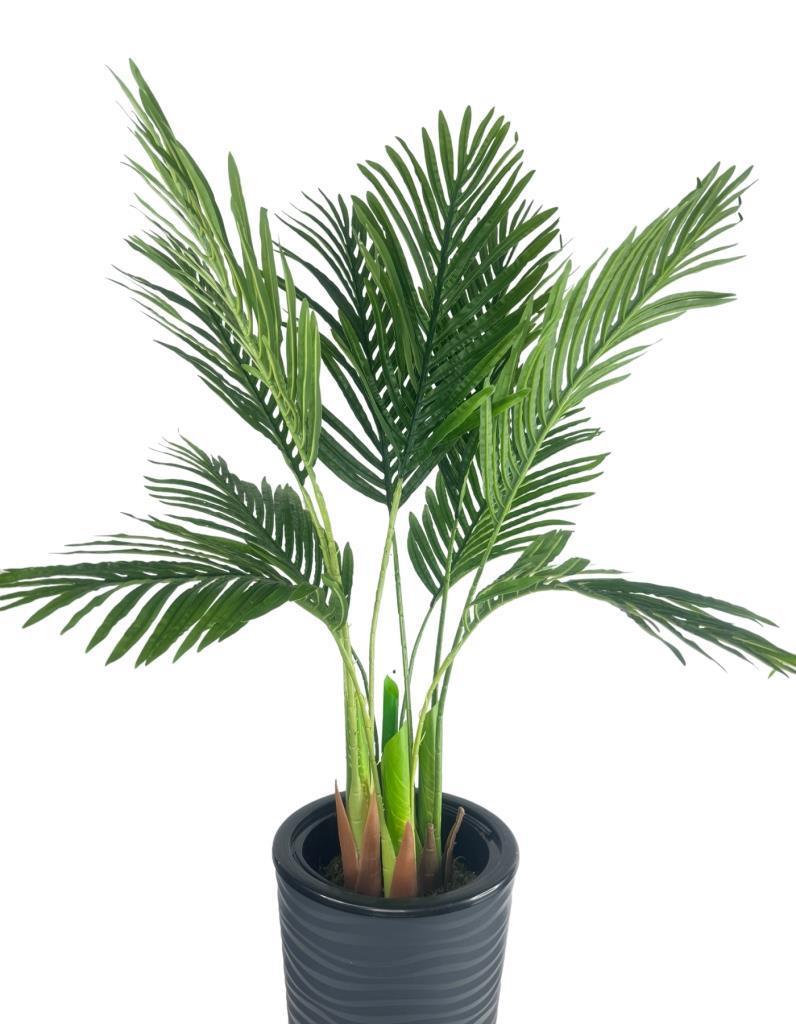 Yapay Areka Palmiye Ağacı Antrasit Kumsal Vazoda Yapay Ağaç 150cm 10 Yaprak