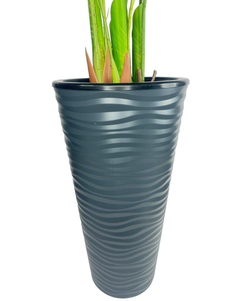 Yapay Areka Palmiye Ağacı Antrasit Kumsal Vazoda Yapay Ağaç 150cm 10 Yaprak