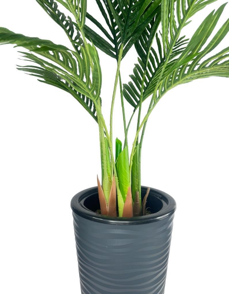Yapay Areka Palmiye Ağacı Antrasit Kumsal Vazoda Yapay Ağaç 150cm 10 Yaprak