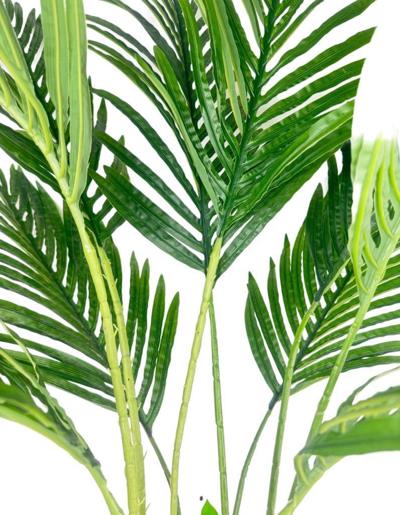 Yapay Areka Palmiye Ağacı Beyaz Kumsal Vazoda Yapay Ağaç 150cm 10 Yaprak