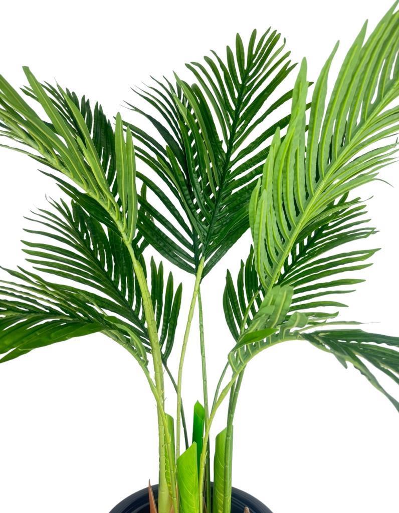 Yapay Areka Palmiye Ağacı Beyaz Kumsal Vazoda Yapay Ağaç 150cm 10 Yaprak