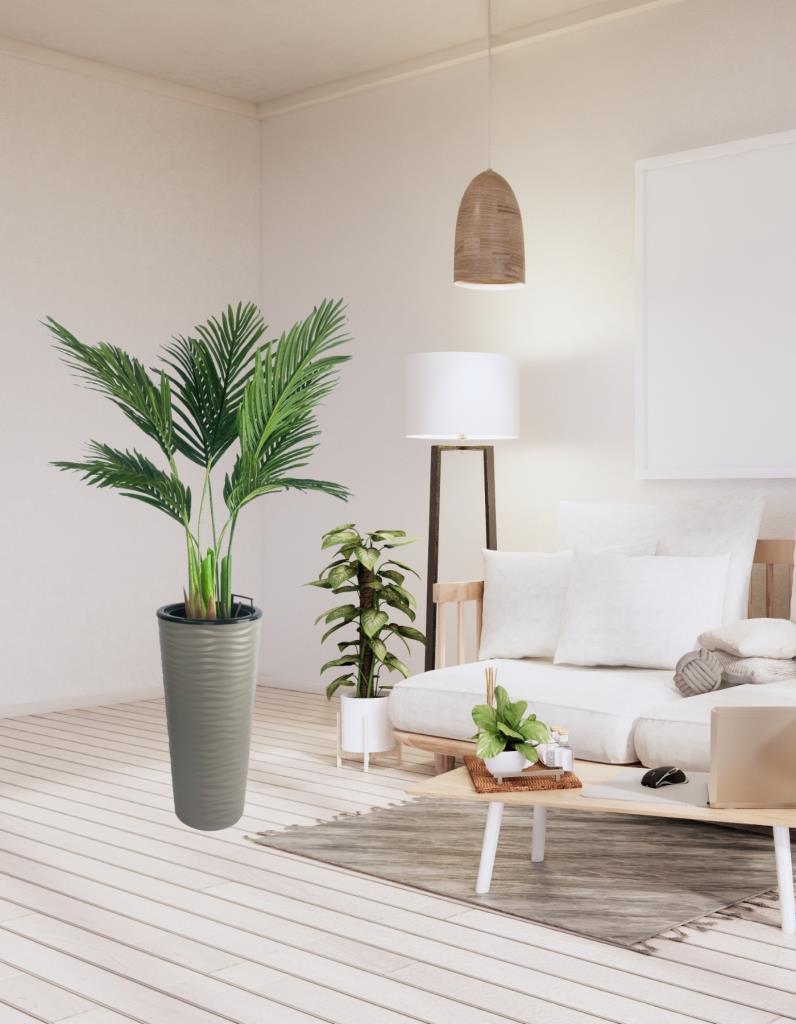 Yapay Areka Palmiye Ağacı Dore Kumsal Vazoda Yapay Ağaç 150cm 10 Yaprak