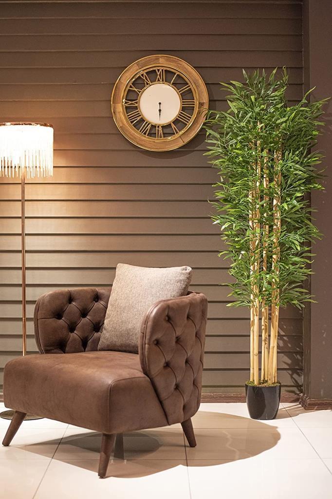 Yapay Bambu Ağacı 210cm Siyah Saksılı 7 dallı