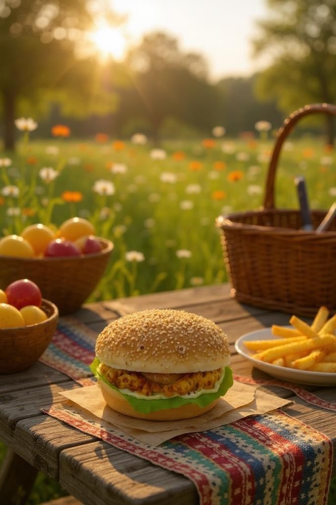 Yapay Burger Tavukburger Yumuşak Dokulu 10cm
