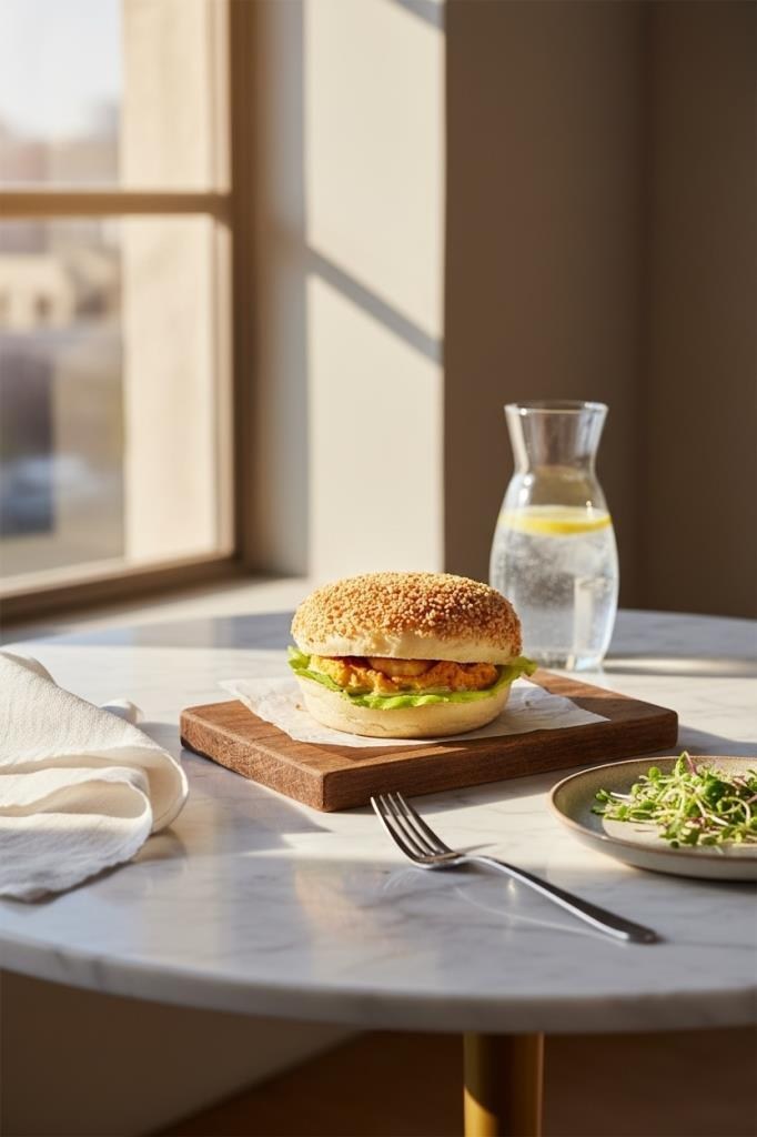 Yapay Burger Tavukburger Yumuşak Dokulu 10cm