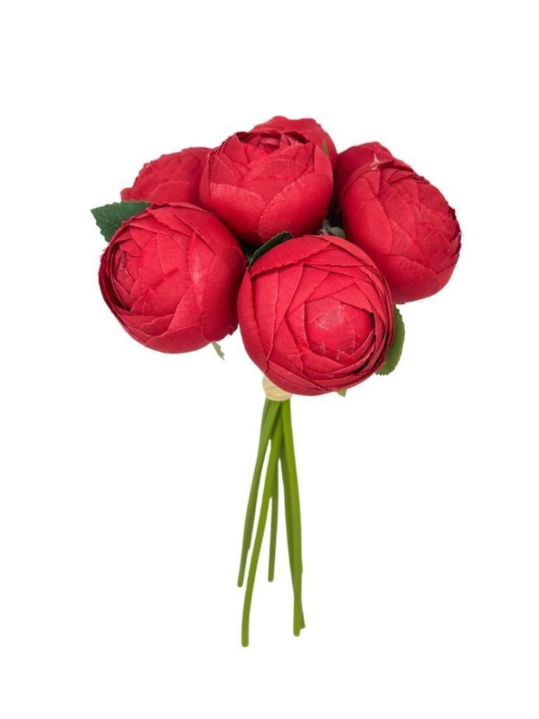 Yapay Çiçek 10lu Kırmızı Şakayık Demeti Erengül Gelin Buketi Çiçeği