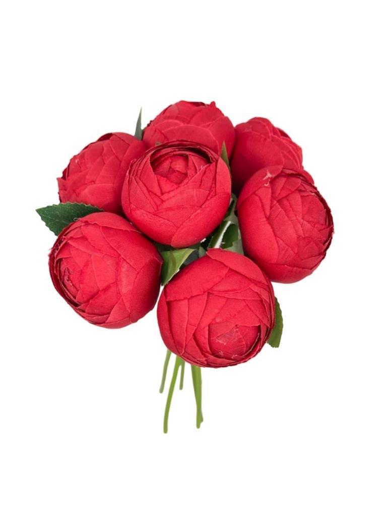 Yapay Çiçek 10lu Kırmızı Şakayık Demeti Erengül Gelin Buketi Çiçeği