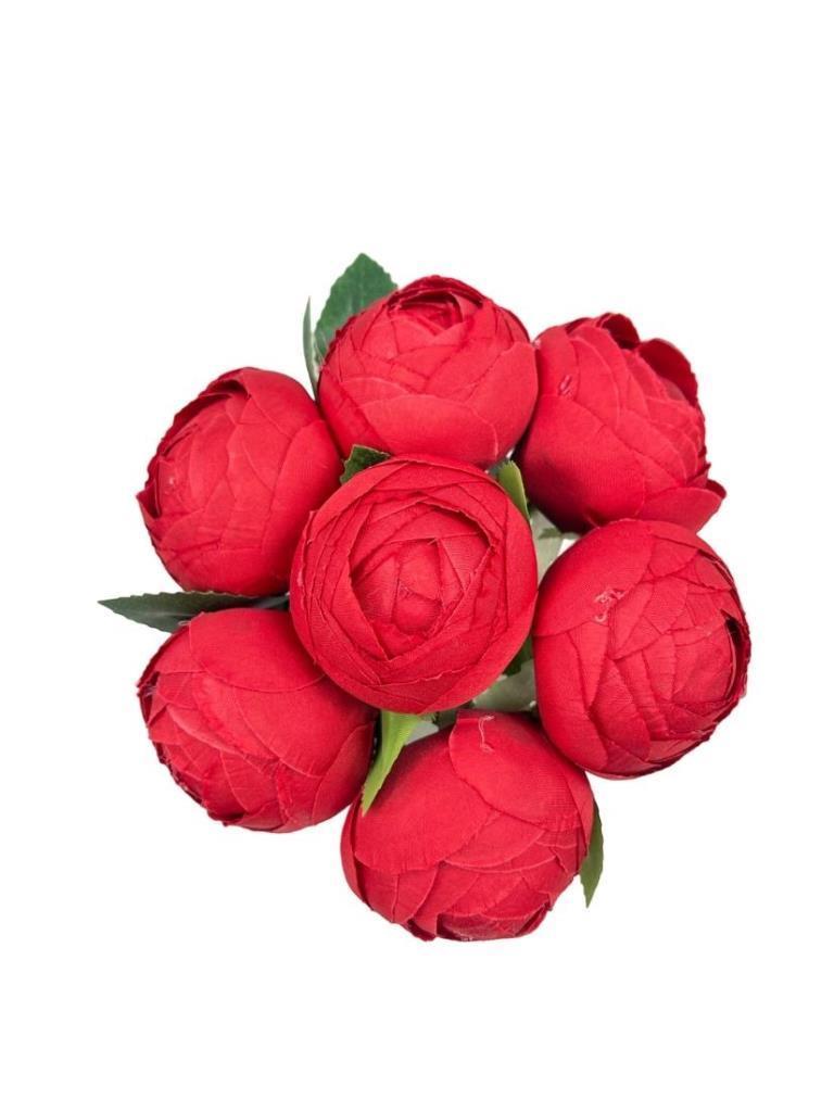 Yapay Çiçek 10lu Kırmızı Şakayık Demeti Erengül Gelin Buketi Çiçeği