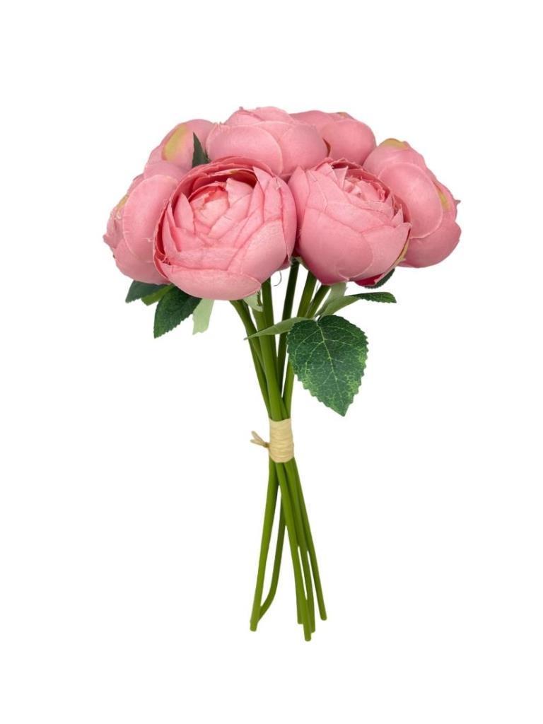 Yapay Çiçek 10lu Pembe Şakayık Demeti Erengül Gelin Buketi Çiçeği