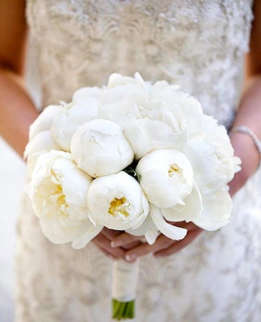 Yapay Çiçek 10lu Süt Beyaz Şakayık Demeti Erengül Gelin Buketi Çiçeği