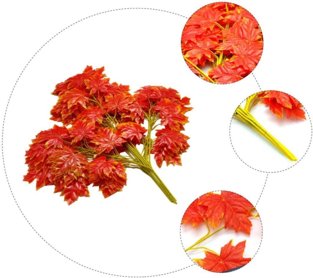 Yapay Çiçek 12 Li Set Sonbahar Hazan Çınar Yaprağı Yapay Ağaç Yaprağı