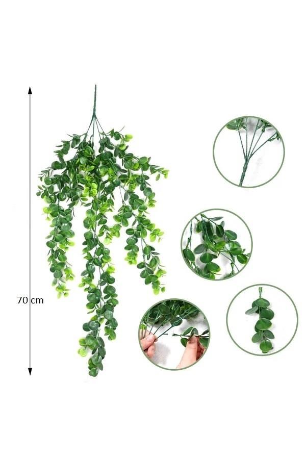 Yapay Çiçek 5dal Sarkan Okaliptus Şimşir Yapay Sarmaşık 70cm
