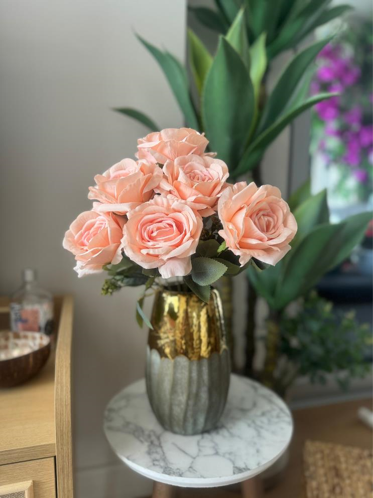 Yapay Çiçek 7li Gül Demeti 40*30cm 1.Kalite Büyükboy YAVRUAĞZI