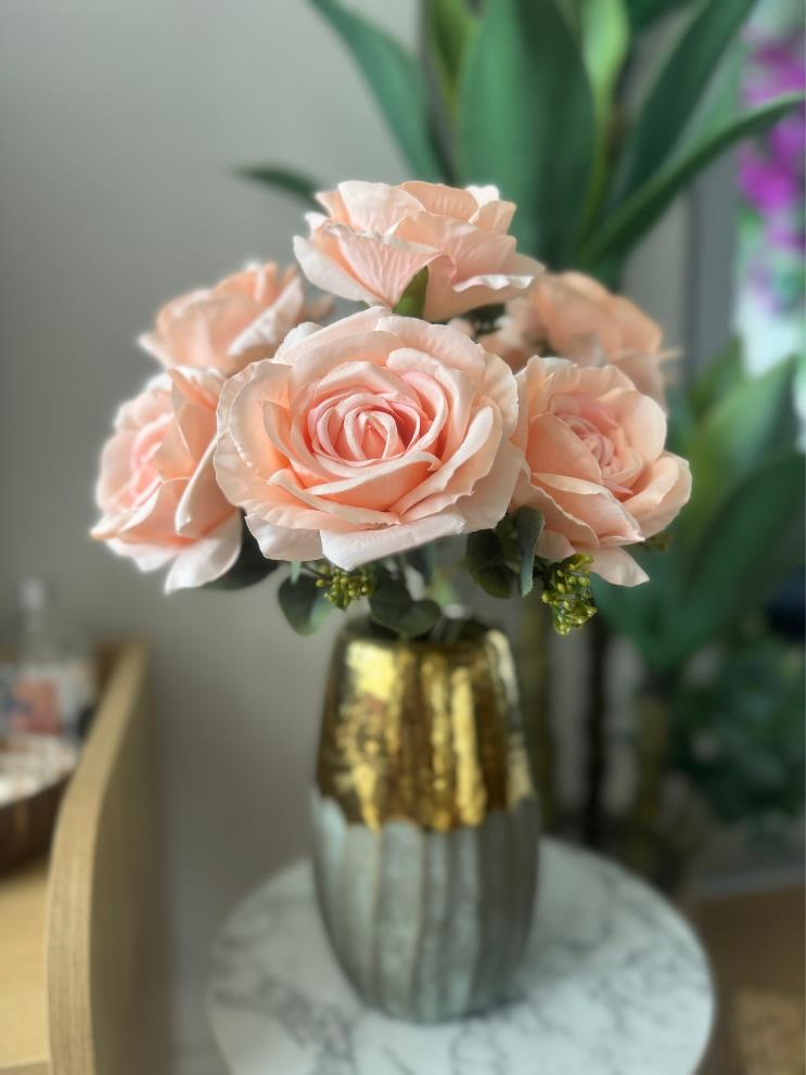 Yapay Çiçek 7li Gül Demeti 40*30cm 1.Kalite Büyükboy YAVRUAĞZI