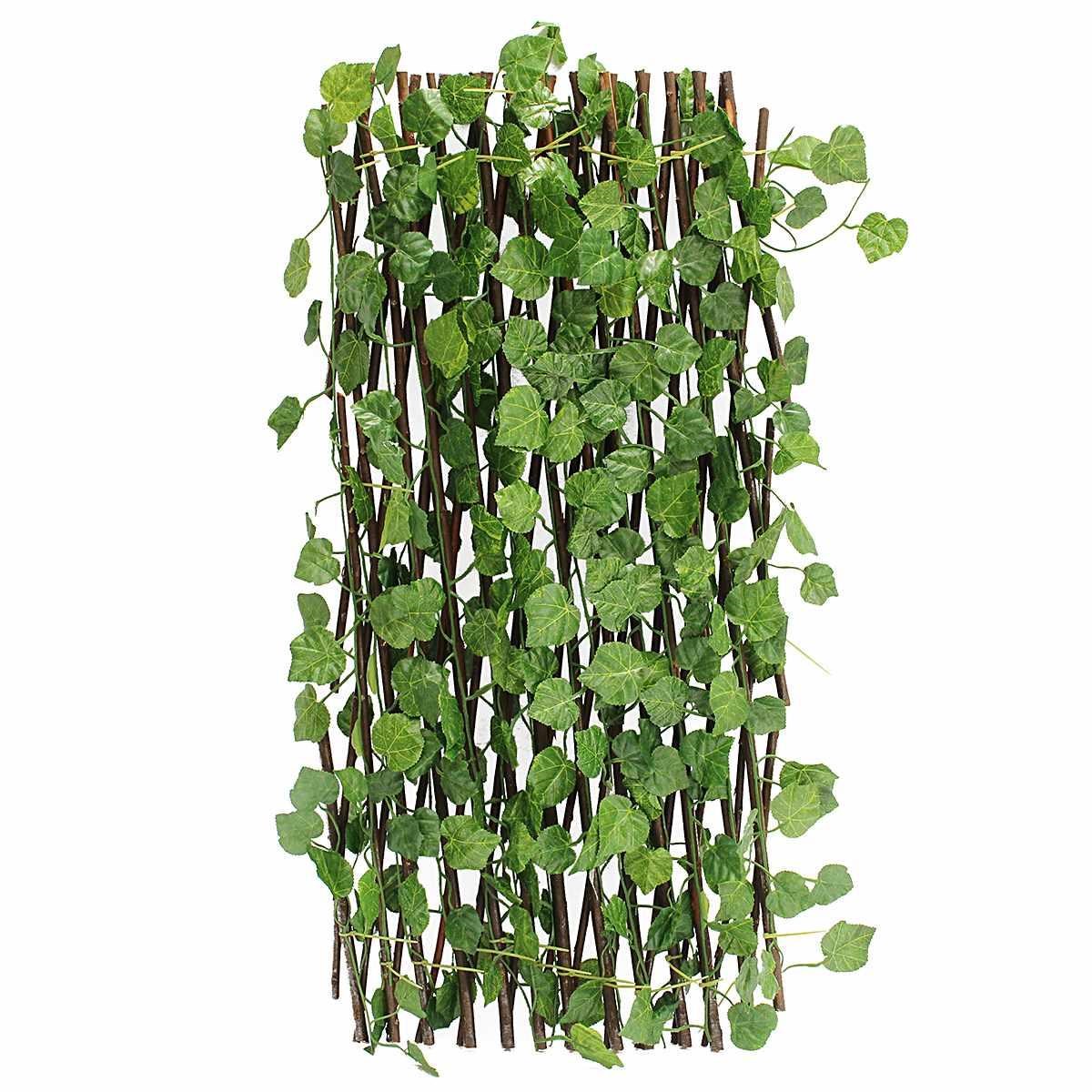 Yapay Çiçek Akordiyon Çit Yapay Sarmaşık lı Duvar Dekoru 210x90cm