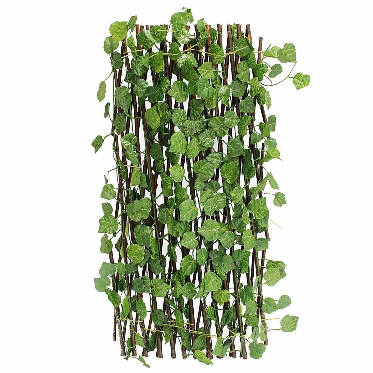 Yapay Çiçek Akordiyon Çit Yapay Sarmaşık lı Duvar Dekoru 210x90 cm