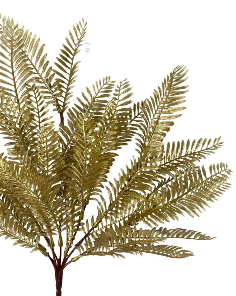Yapay Çiçek Altın Gold Fern Demet Garnitür Aradal Dekoratif Yapay Bitki