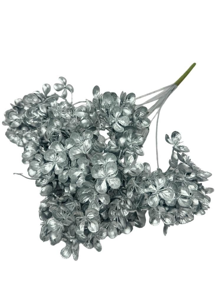 Yapay Çiçek Altın Gümüş Ortanca Demet Garnitür Dekoratif Yapay Çiçek