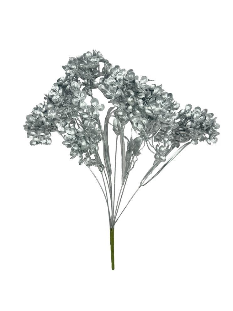 Yapay Çiçek Altın Gümüş Ortanca Demet Garnitür Dekoratif Yapay Çiçek