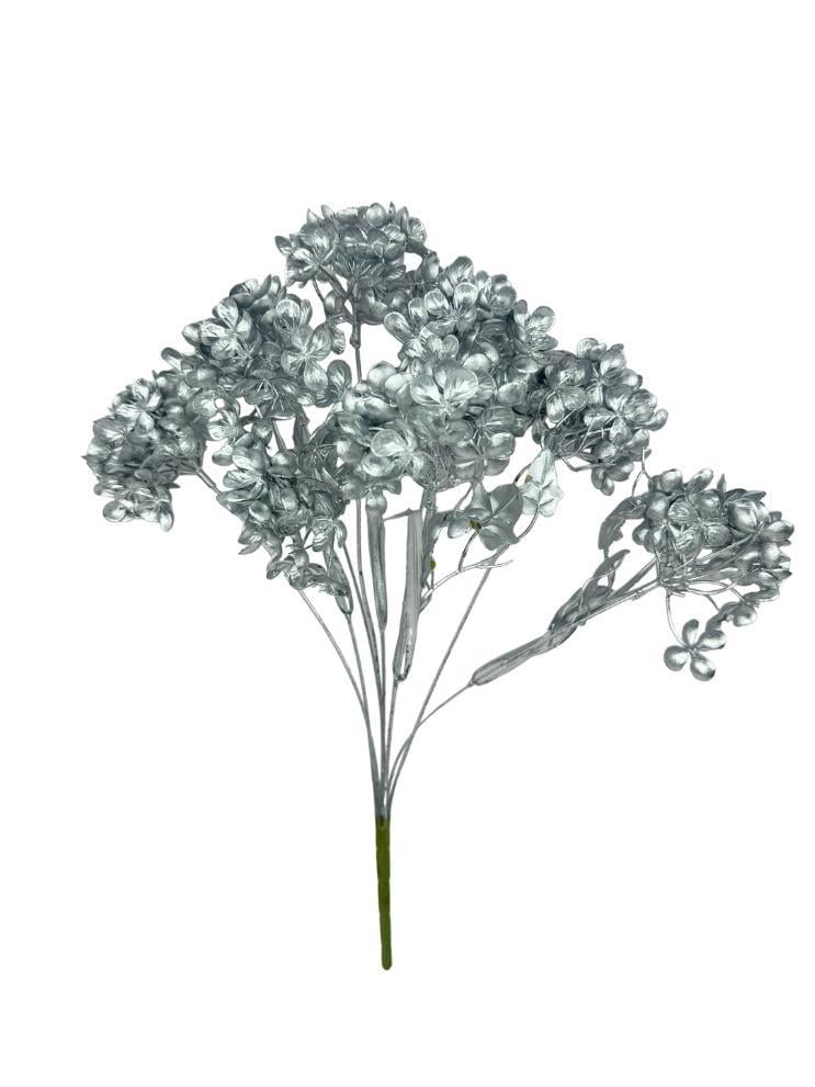 Yapay Çiçek Altın Gümüş Ortanca Demet Garnitür Dekoratif Yapay Çiçek