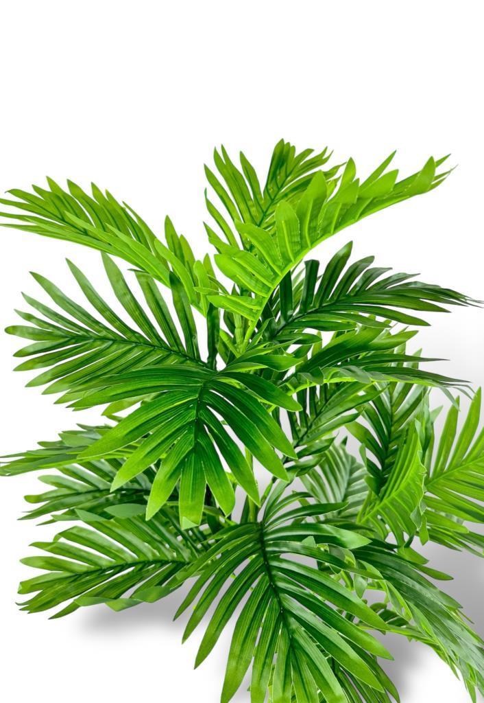 Yapay Çiçek Areka Palmiye Ağacı 85cm 2Dal Salon Çiçeği Beyaz Saksılı Yapay Bitki