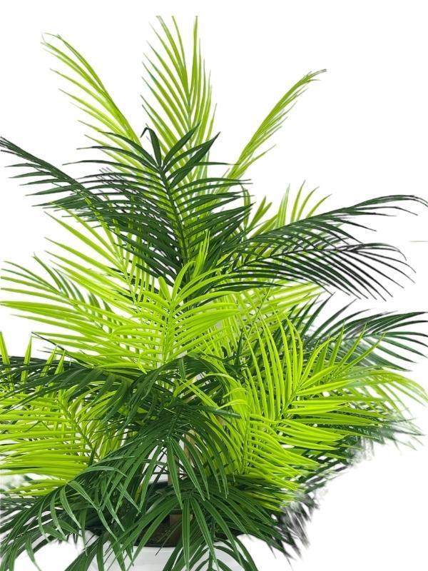 Yapay Çiçek Areka Salon Bitkisi Beyaz Uzun Kumsal Vazoda 130cm 45Yaprak