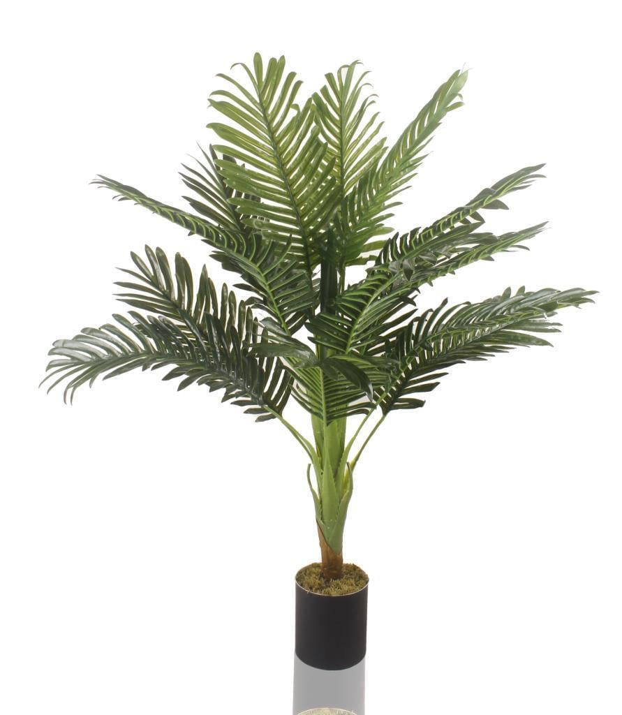 Yapay Çiçek Areka Siyah Metal Saksıda Yağay Areka Ağacı 90cm