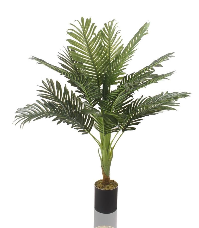 Yapay Çiçek Areka Siyah Metal Saksıda Yağay Areka Ağacı 90cm