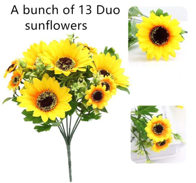 Yapay Çiçek Ay Çiçeği Büyük Demet Cipsolu 