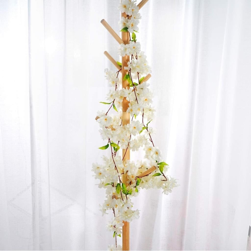 Yapay Çiçek Bahardalı 180cm Dolanabilen Model Japon Kiraz Çiçeği Beyaz