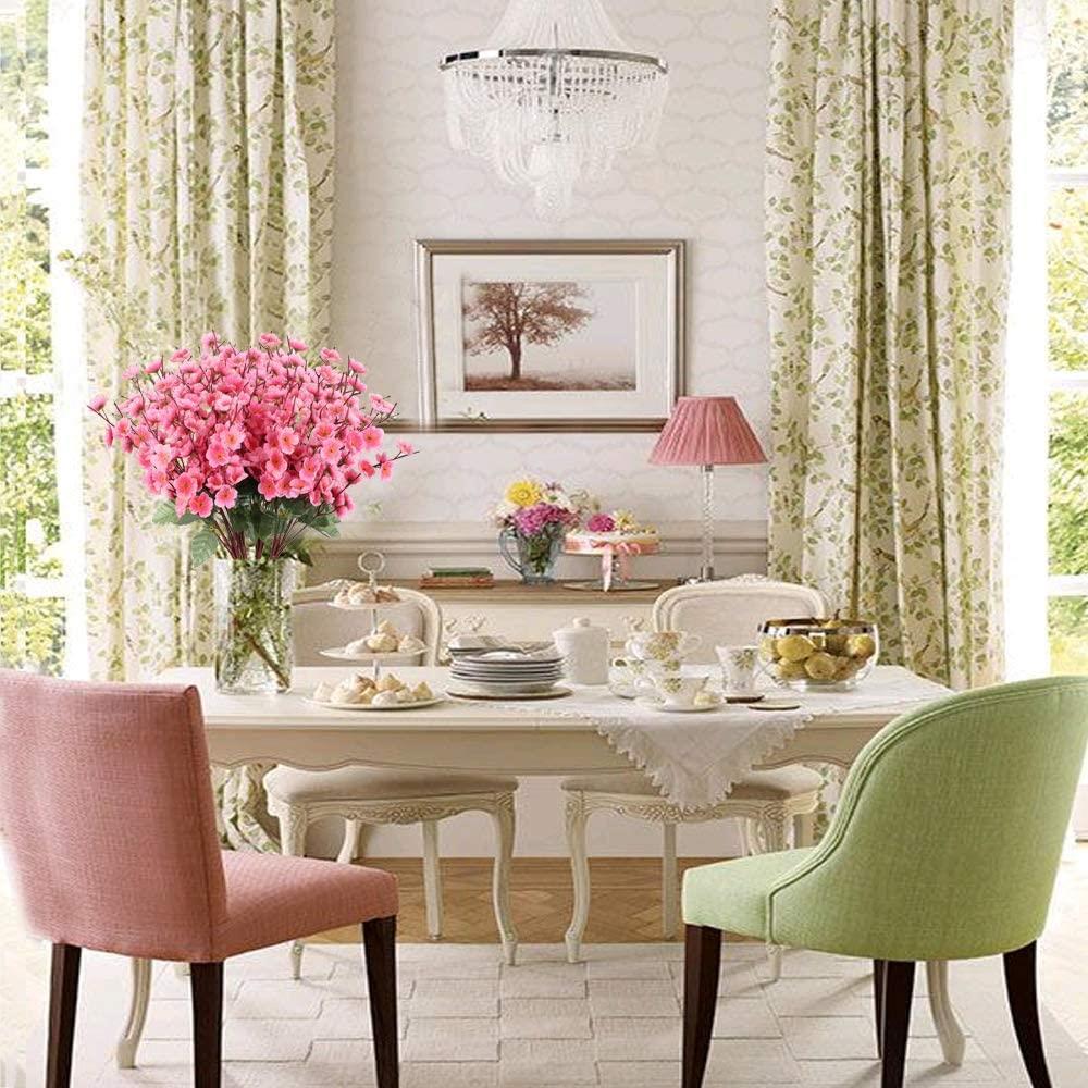 Yapay Çiçek Bahardalı Japon Kiraz Çiçeği 9 Dallı 35cm Pembe 3 Demet