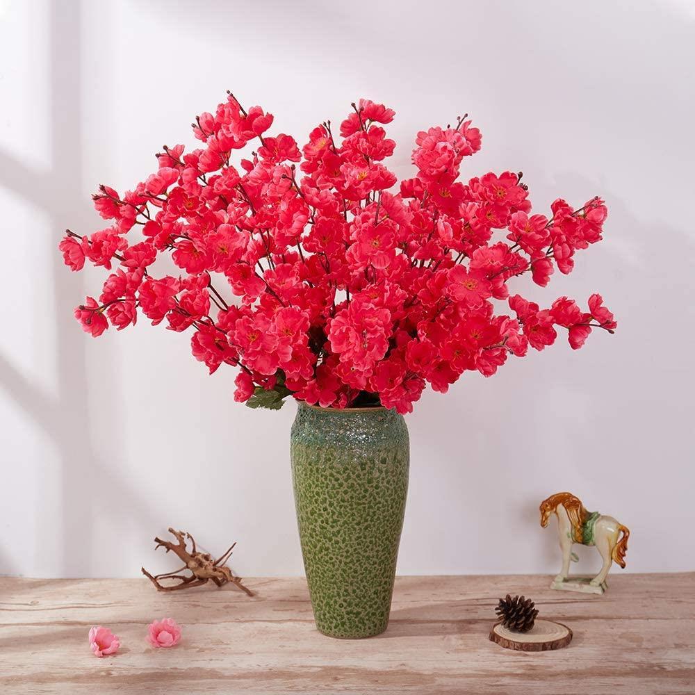 Yapay Çiçek Bahardalı Japon Kiraz Çiçeği 9 Dallı 40cm Fuşya